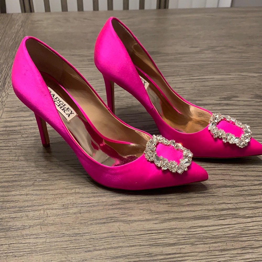 Badgley Mischka Pink Heels with Embellishments